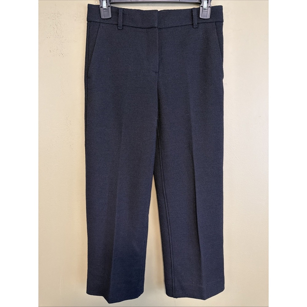 Helmut Lang Textured Wool Black Flare Pants Silk Pockets Cotton Lined Womens 0